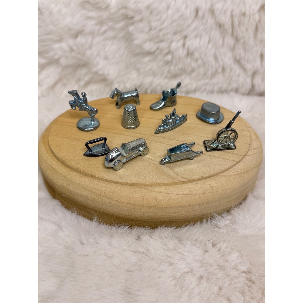 Vintage 90s Monopoly Replacement Game Pieces Set of 10 Metal Tokens Silver Tone